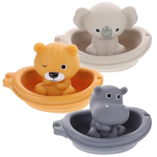 VICASKY Teiliges Stapelbares Schwimmendes Badspielzeug Für Junge Mädchen Tier Handpuppen Und Schwimmende Boote Für Badespaß Lernspielzeug Für Kleinkinder Der Badewanne Koala von VICASKY