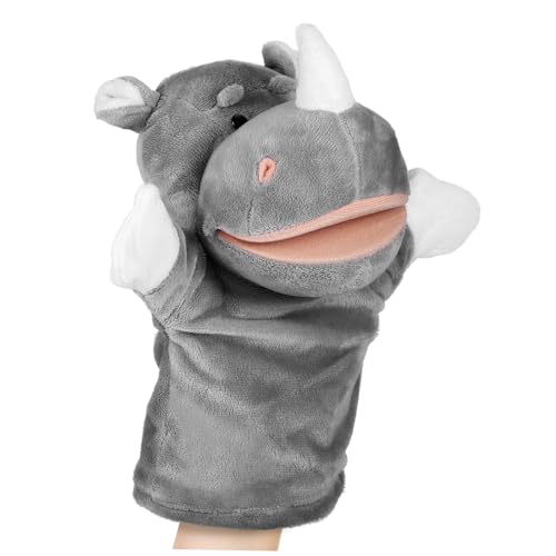 VICASKY Tierpuppenspielzeug Plüsch-Handpuppen Nashorn-Fingerpuppe Geschichte erzählende Marionette Babyspielzeug Plüschtiere Plüschtier-Handpuppen Plüschpuppen Stofftierpuppen PP Baumwolle von VICASKY