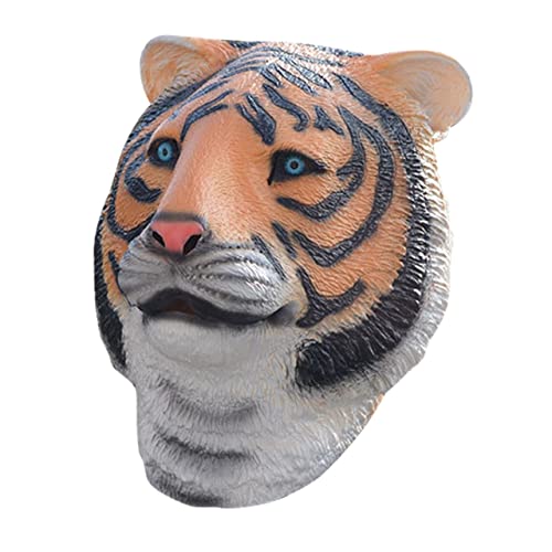 VICASKY Tiger-Kopfbedeckung Halloween-Masken Halloween-Requisiten Performance-Maske halloween masken halloweenmaske stutzenhalter Party-Tiger-Maske Maskerade Tigermaske Emulsion Yellow von VICASKY