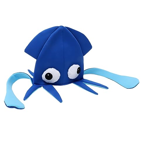 VICASKY Tintenfischhut Cosplay-hut Für Kinderpartys Ausgestopft Oktopus-hut- Aufblasbarer Hut Sonnenhut Für Kleinkind Mütze Party Lustiger Hut Perückenkappe Kostüm Stoff Blue von VICASKY