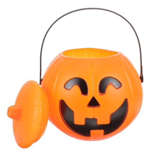 VICASKY Tragbarer Kürbiseimer Künstliche Kürbisse Jack o Lantern Süßigkeitenkorb Laternenkorb Snack-masse Süßes Oder Saures Behälter Spielzeugeimer Eimer Für Halloween-snacks Orange Pp von VICASKY