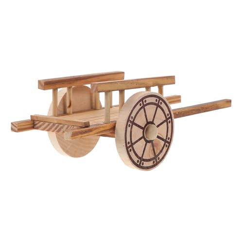 VICASKY Trolley Simulationswagen Spielzeug Holzwagen Modell Miniatur Gartenwagen Kleine Holztabelle Winziger Wagen Modell Mini Wagen Dekor Mini Wagen Modelle Miniatur Wagen von VICASKY