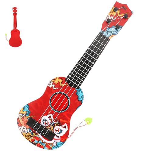 VICASKY Ukulele Kleinkindgitarre Gitarren Für Kleinkind Musikinstrumente Musikinstrumente Gitarre Für Anfänger Kleinkind Ukulele Musik Lernspielzeug Kunststoff Rot von VICASKY