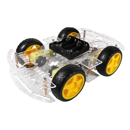 VICASKY Vierrädriges Smart Car Chassis DIY Auto Roboter Chassis Kit Auto Kits Autozubehör Für Kinder Auto Chassis Kidzrobotix Roboter Auto Chassis Rc Car Chassis Ferngesteuerte von VICASKY