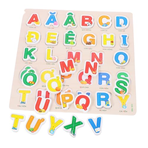 VICASKY Vietnamesisches Puzzle Rätsel Kinderspielzeug Alphabet-rätsel ABC-Puzzle Aus Holz Kinderrätsel Rätsel Für Kleinkinder ABC-holzpuzzle Kleinkindspielzeug Holzpuzzles -rätsel Holz von VICASKY