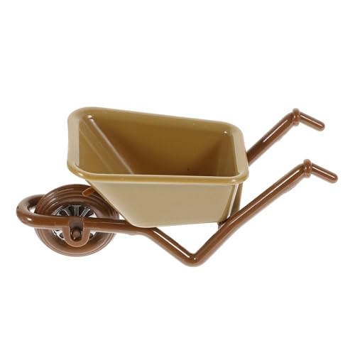 VICASKY Warenkorb-Modell Mini-Gartenwagen Kinderwagen kleines Trolley-Modell Wagenmodelle Miniaturwagen wohnzimmerdeko Miniature car Models Miniaturen Kleiner Einkaufswagen Abs Brown von VICASKY