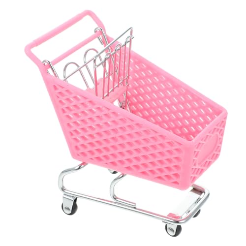 VICASKY Warenkorb Verrückt Tr Marktwagen- Miniatur-supermarktwagen Mini-hausmöbel Gebrauchswagen Desktop-müllwagen Kinderwagen Organizer Körbe Rosa Mini-marktwagen Eisen von VICASKY