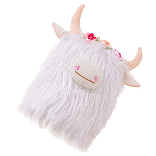 VICASKY Yak-Puppe Plüschkuhpuppe Hochlandrinder Plüsch Ausgestopfter Stier Hochlandkuhfiguren Plüsch-Highland-Kuh-Spielzeug Kuh Plüschtier Hochlandkalb-plüsch Spielzeugkühe Polyester Weiß von VICASKY