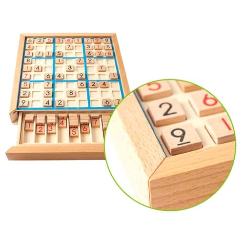 VICASKY Zahlen Schachbrett für jucarii pentru copii knobbel Spiele rätselspiel spielsachen für spieltafel Tischpuzzle für Brettspiel Hölzern Blue von VICASKY