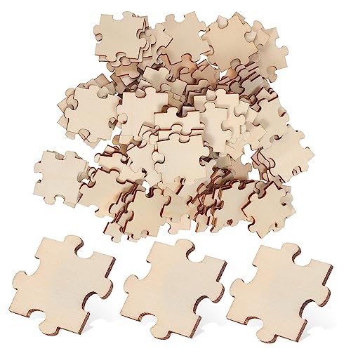 VICASKY Zusammengebaute Bausteine Leere Rätsel Puzzles Rätsel Malen Unvollendetes Rätsel Leeres Puzzle DIY Bastelausschnitt Holz von VICASKY