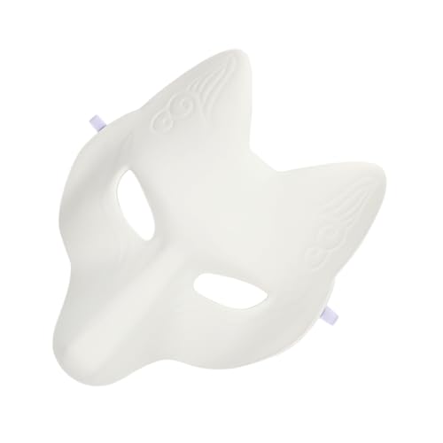 VICASKY entzückende Maske fox mask halloween costume gesichtmaske halloween kostuem kindermaske Fuchs Maskerade Masken Fuchs schmücken bemalbare Tiermasken bemalbare Masken Pu Weiß von VICASKY