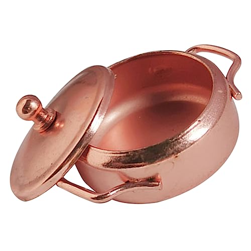 VICASKY fröhlicher Minikocher bastelset bastelzeug für Miniaturkochgeschirr Miniaturküchenutensilien dekoratives Mini-Kochgeschirr Puppenhaus Minitopf Legierung Rose Gold von VICASKY