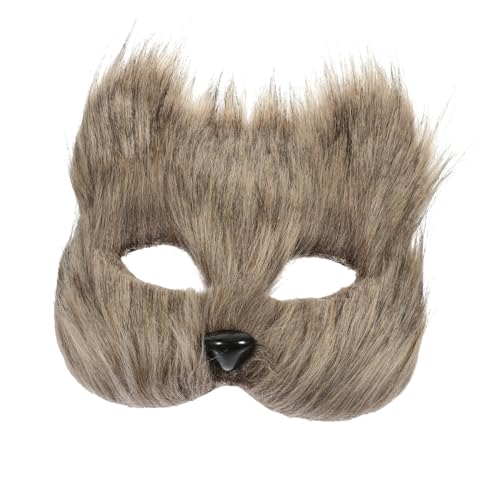 VICASKY tierische Maske Cosplay-Halbmaske Cosplay-Tiermaske Zubehör für Halloween-Kostüme Partymasken Cosplay-Maske Maskenball halloween deko Halloween-Maske Halloween- Plastik Grey von VICASKY