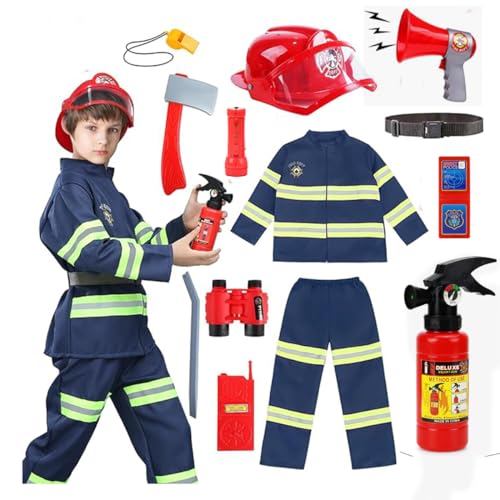 VICTERR Feuerwehrmann Kostüm Kinder (100CM) von VICTERR