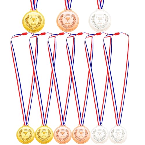 VIEVRE Medaillen Kindergeburtstag, Gold Silber Bronze Medaillen, Medaille, Medaillen Kinder für Kinder Medaillen Geburtstag Spiele Sports Wettbewerbe Party(9 Stück) von VIEVRE