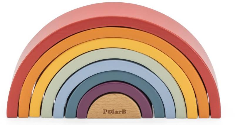 PolarB Stapelwürfel Regenbogen, Babyspielzeug von Polar B