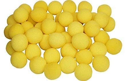 Magische Requisiten, 50pcs 3.5cm weicher Schwammball (Gelbe Farbe 3.5cm) von VIHEEVA