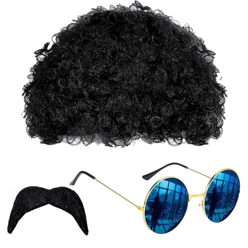 VIKSAUN 3 Stück Hippie Kostüm, Hippie Accessoires,70er Jahre Fancy Dress,Hippie Kostüm Set,Disco Hippie Kostüm 70er 80er Jahre Hippie Fancy Dress für 50 60 70er Jahre Thema Rockstar Party Hippie(3PCS) von VIKSAUN