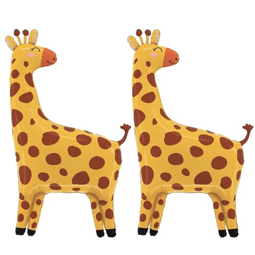 2 Stk Giraffe Folienballon Tiere, Giraffe Luftballons Geburtstag, Waldtiere Giraffe Helium Ballon, Dschungel Deko Geburtstag, Giraffe Deko Luftballon für Kindergeburtstag Deko,Safari Tiere Thema Party von VIKY