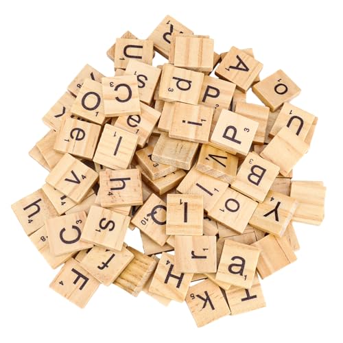 VIKY® 100 Stück Scrabble Buchstaben Holz, Holzbuchstaben A bis Z Puzzle, Holz Buchstabe Fliesen zum Spielen für Vorschule Kinder Bildung, Holzbuchstaben Klein für Kindererziehung, Kunsthandwerk DIY von VIKY