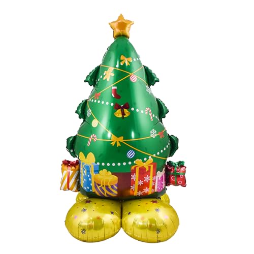 VIKY® Weihnachtsdeko Weihnachten Luftballons,XXL 3D Weihnachtsbaum Folienballon Stehend,Weihnachten Deko Ballon Grün,Merry Christmas Decorations,Weihnachtsballons Stehender für Weihnachten Party Deko von VIKY