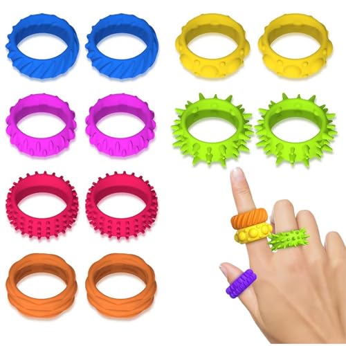 VIKY Fidget Toys Kinder Erwachsene, 12 Stück Sensorik Spielzeug, Anti Stress Spielzeug Autismus, Fidget Ring Kinder, Sensory Toys Anxiety Stressringe für Leiser Anti Stress Fidget Ring VIKY Fidget Toys Kinder Erwachsene, 12 Stück Sensorik Spielzeug, Anti Stress Spielzeug Autismus, Fidget Ring Kinder, Sensory Toys Anxiety Stressringe für Leiser Anti Stress Fidget Ring von VIKY