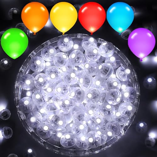 VIKY 50 Stk LED Ballons Lichter + 50 Stk Luftballons Geburtstag,Mini Led Licht,Ballon Bunt mit Warmweiß Led Ballonlichter,Party Licht Leuchtende Luftballons für Geburtstag Hochzeit Karneval Silvester von VIKY