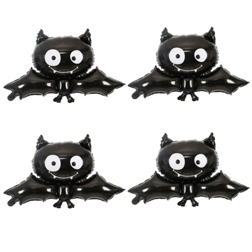 VIKY Halloween Deko Fledermaus Folienballon, 4 Stk 3D Fledermaus Luftballon Schwarz, Halloween Balloons Fledermaus Deko, Fledermäuse Ballon für Geburtstag, Karneval, Weihnachte, Halloween Dekoration VIKY Halloween Deko Fledermaus Folienballon, 4 Stk 3D Fledermaus Luftballon Schwarz, Halloween Balloons Fledermaus Deko, Fledermäuse Ballon für Geburtstag, Karneval, Weihnachte, Halloween Dekoration von VIKY