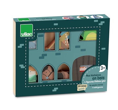 VILAC - Meine Geschichten aus Holz, Burg Fort – 6 Holzfiguren: Ritter, Drache, Prinzessin, Katapult, Pferd und Zauberer – Lernspiele für Kinder – ab 3 Jahren – 3501 VILAC - Meine Geschichten aus Holz, Burg Fort – 6 Holzfiguren: Ritter, Drache, Prinzessin, Katapult, Pferd und Zauberer – Lernspiele für Kinder – ab 3 Jahren – 3501 von Vilac