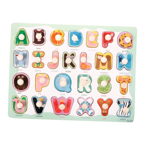 VILLCASE 1 Satz Aufklärungsgremium Für Früherziehung Lustige Passende Spielzeuge Englisches Alphabet Alphabettafel Alphabet-Puzzle Buchstabenrätsel Kindererziehung Holz von VILLCASE