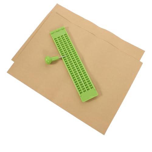 VILLCASE 1 Satz Braille-Tafel Eingabestift für Blindenschrift Punkt Braille schreibtafel Braille-Schreibtafel Braille-Schreibplatte für Blinde Braille-Schreibplatte aus Kunststoff Plastik von VILLCASE