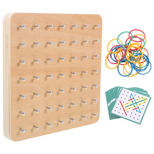 VILLCASE 1 Satz Grafisches Nagelbrett Geoboard Für Geoboard Für Kleinkinder Mathematisches Geoboard Steckspielzeug Kinderspielzeug Lernspielzeug Geobrett Planke Nagelplatte Weiß Holz von VILLCASE