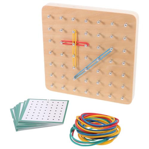 VILLCASE 1 Satz Grafisches Nagelbrett Geoboard Für Kleinkinder Vorschul-geoboard Geobrett Geoboard- Für Kleinkinder Lernwerkzeuge Für Geometrische Formen Steckspielzeug Holz Weiß von VILLCASE