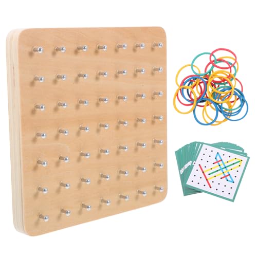 VILLCASE 1 Set Grafisches Nagelbrett Lernhilfen Für Mathematik Lernhilfen Für Geometrische Formen Geoboard Mathematisches Lernspielzeug Geoboard Kleinkind Geoboard Weißes Holz von VILLCASE