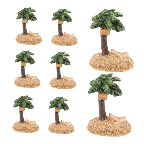 VILLCASE 10 Stück Mikro Landschafts Kokosnussbaum Terrarium Mini Baum Mit Strandkorb Zitrone Mini Kokosnuss Federn Diorama Bäume Für Den Außenbereich Künstliche Sukkulenten von VILLCASE