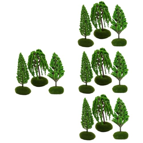 VILLCASE 12 STK Baummodell Artificial Tree Miniatures Sandtischdekoration Mikro-Gartendekore Mini-Landschaftsmodell künstliche Pflanzen Anlage Sandtisch-Zubehör Zuglandschaftsbaum Plastik von VILLCASE