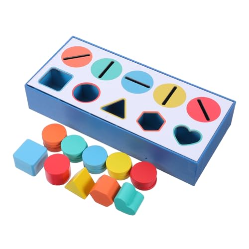 VILLCASE 2 Kisten Farbsortierbox Puzzlespielzeug Farbspielzeug Gadget-Dekorationen Holz Sortierspielzeug Formen Sortierbox Farbsortierspielzeug aus Holz Pädagogisches Lernspielzeug von VILLCASE