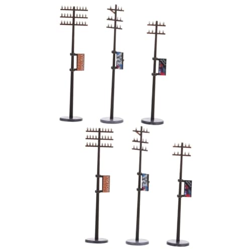 VILLCASE 2 Sätze Mikrolandschaft Selber Machen Mini-gartenversorgung Mikrotelegrafenmasten Miniaturen Modelle Von Straßentelegrafenmasten Telegrafenmast Modell Modelleisenbahnen Plastik von VILLCASE