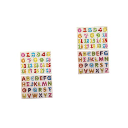 VILLCASE 2 Set Vorschulspielzeug Puzzles Für Für Babys Puzzles Spielzeuge Kinderpuzzles Für B Spielzeuge Puzzles Formpuzzle Zahlenblock Alphabet Puzzle Holz von VILLCASE