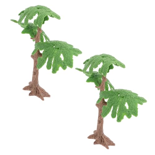 VILLCASE 2st Simulierter Ginkgobaum Luau-Cupcake-Topper Gefälschte Mini-bäume Miniaturen Zum Basteln Miniaturpalme Miniatur-waldbäume Mini-gartenzubehör Sandtisch-modellbaum Plastik Green von VILLCASE