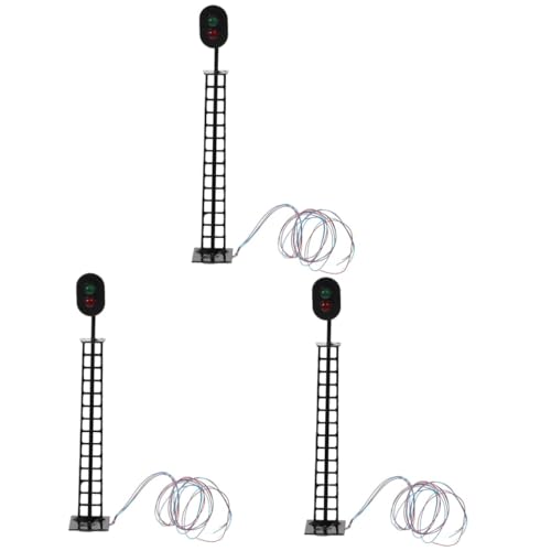 VILLCASE 3st Modellbahn Lichter Simuliertes Signallicht Bahnübergang Zeichen Leuchtende Dekorationen Ampel-tischlampe Ampelspielzeug Signallampenmodell Tischdeko Aus Sand Ampeln Metall von VILLCASE