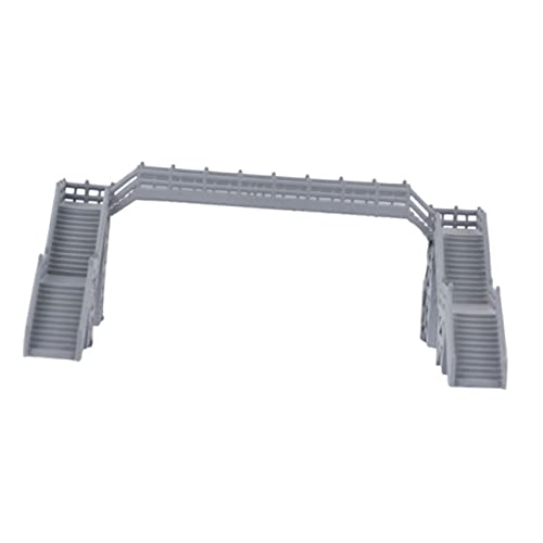 VILLCASE 4 Stück Modell Fußgängerbrücke n Spur Zugdekor Modell Einer Hängebrücke Fußgängerbrücke-Ornament bastelzeug laufstall Spielzeug Gebäudemodell Eisenbahn-Landschaftsstütze Abs Grey von VILLCASE