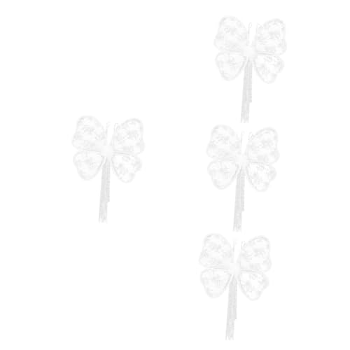 VILLCASE 4 Stück Spitzenflügel Cosplay Feenflügel Cosplay Schmetterlingsflügel Requisite Mädchenfeenflügel Performance-Schmetterlingsflügel Flügel für Cosplay Flügel für Frauen Stoff Weiß von VILLCASE