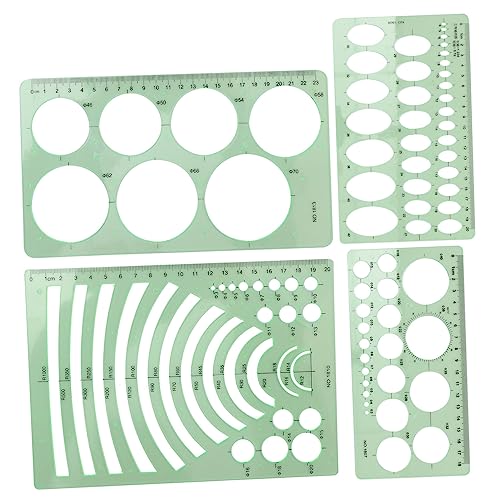 VILLCASE 4 Stück Zeichnungsvorlage Lineal geometrisches Zeichenwerkzeug Zeichenschablonen anzeichnen Werkzeug Zeichnungsvorlagen Geometrie Lineale Zeichenlineale aus Kunststoff das Haustier von VILLCASE
