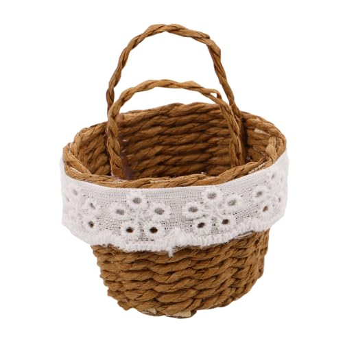VILLCASE Handgewebter Miniatur-Dollhouse-Korb mit Griffen Authentischer Kleiner Geflochtener Blumenkorb für Puppenszenen Vielseitig Einsetzbar als Dekoration und Mini-landschaftszubehör VILLCASE Handgewebter Miniatur-Dollhouse-Korb mit Griffen Authentischer Kleiner Geflochtener Blumenkorb für Puppenszenen Vielseitig Einsetzbar als Dekoration und Mini-landschaftszubehör von VILLCASE