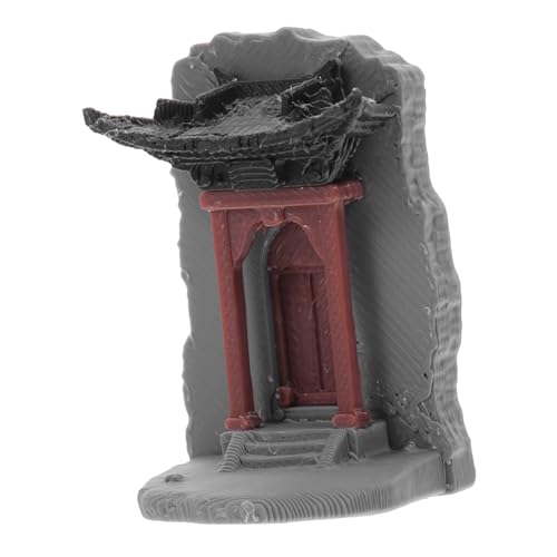 VILLCASE Mikro-landschaftsverzierung Chinesisches Architekturmodell Mikrolandschaftsfiguren Mini-gartentöpfe Ornament Im Zen-Stil Traditionelle Turmstatue Simulationsornament Grey Plastik von VILLCASE