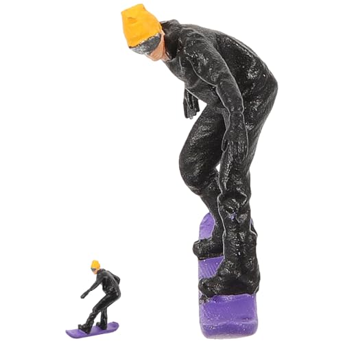 VILLCASE Miniatur-skifahrermodell Skifahrer Im -maßstab Gefälschtes Menschliches Modell Snowboard-Figur Menschen-Figuren-Layout Handbemaltes Menschenmodell Modelle Harz Sandkasten Winter von VILLCASE