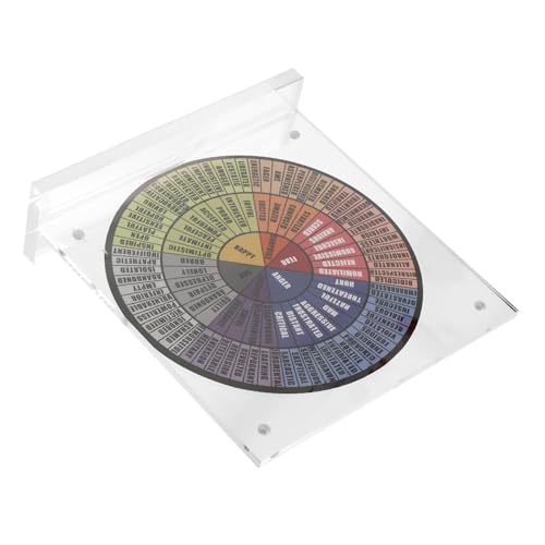 VILLCASE Raddiagramm für psychische Gesundheit Bibel-Emotionsrad rundes Emotionsrad Acryl Dekoration Desktop Dekoration Acryldekor Wochenkalender aus Acryl Mittelstückständer aus Acryl von VILLCASE