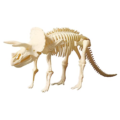 VILLCASE Triceratops Skelett Dinosaurier-Montagespielzeug 3D-Puzzle aus Holz Spielzeuge Modelle Lernspielzeug für Kinder Simulation Dinosaurier zusammengebautes Modell Tier Ornamente Abs von VILLCASE