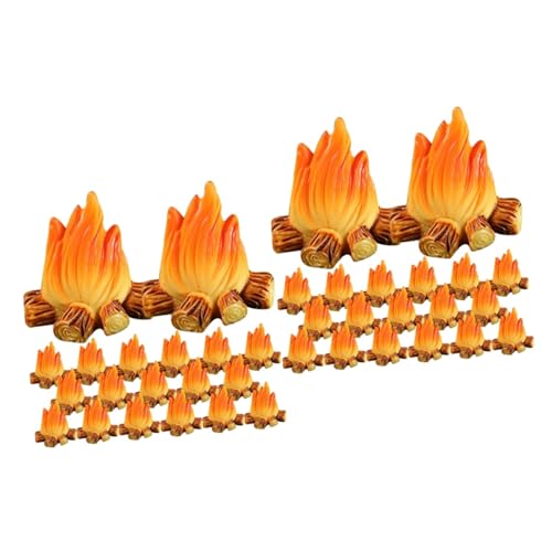 40 STK Feuerschmuck Lagerfeuer Mini-töpfe Camping-dekor Puppenmöbel Im Maßstab 1:6 Mini-Spielzeug Minibehälter Puppenhaus-kaminflamme Puppenhaus Herd Miniatur-flammendekor Harz VILLFUL von VILLFUL